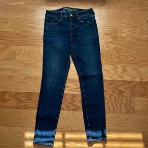 american eagle high rise jegging dark wash